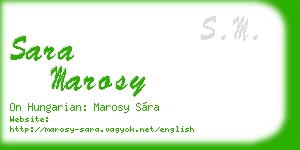 sara marosy business card